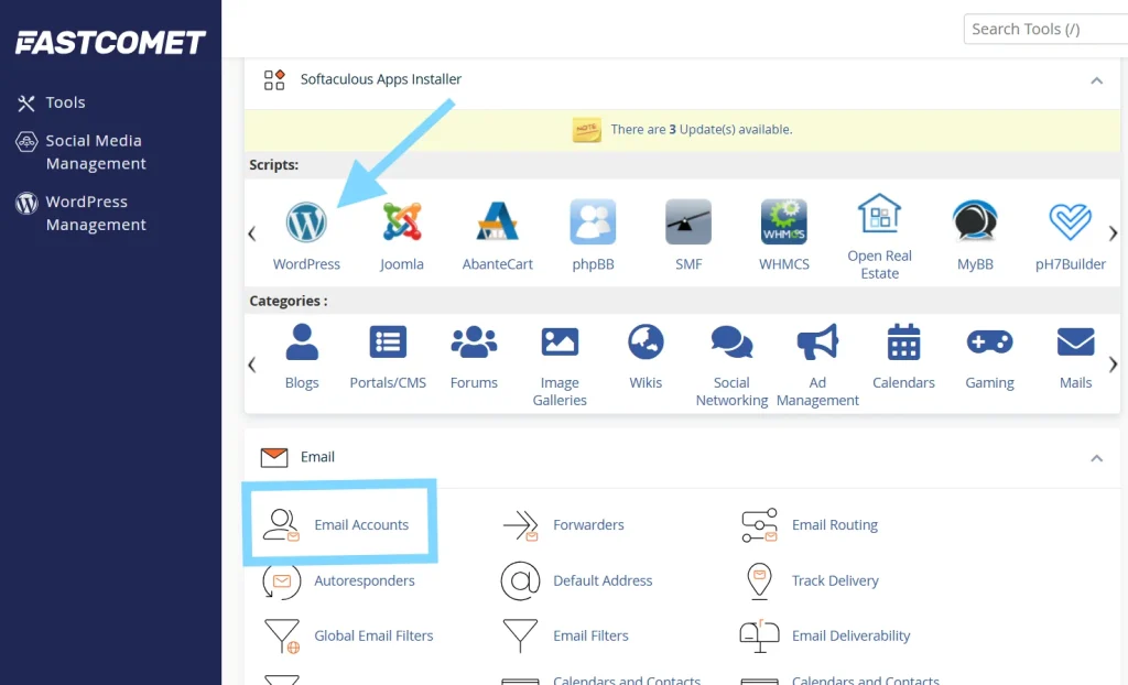 install wordpress in fastcomet cpanel