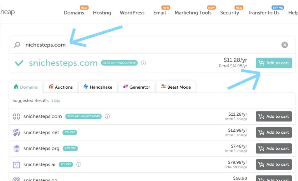 secure your blog’s domain, Namecheap